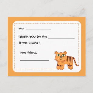 Tijger - Kinder bedankkaart Briefkaart