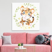 Tijger Kisses Canvas Print (Insitu (Woonkamer))