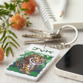 Tijger Kunst Monogram Sleutelhanger (Voorkant Rechts)