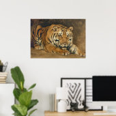 Tijger Kunst, Muted Neutral Kunst Poster (Thuiskantoor)