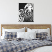 Tijger Liefde Foto op Canvas Wrap (Insitu (Slaapkamer))