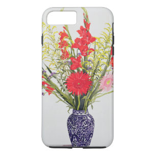 Tijger Lilies Gladioli en Scabious in een blauw iPhone 8 Plus / 7 Plus Hoesje
