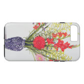 Tijger Lilies Gladioli en Scabious in een blauw Case-Mate iPhone Case (Achterkant (Horizontaal))