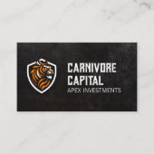 Tijger Logo | Slanke zwarte textuur Visitekaartje (Voorkant)