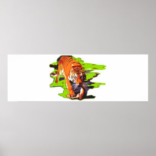 Tijger loopt poster
