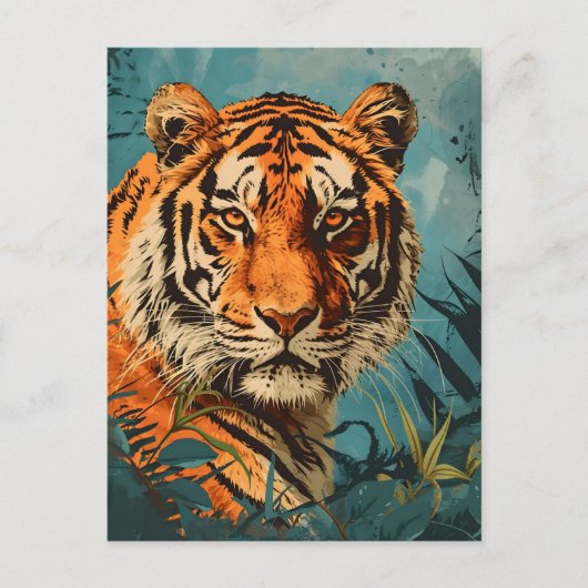  tijger: majestueuze nostalgie briefkaart (Voorkant)