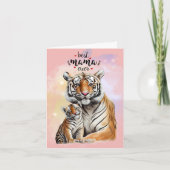 Tijger Mam en Baby Moederdag Kaart (Voorkant)