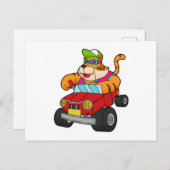 Tijger met auto briefkaart (Voorkant / Achterkant)