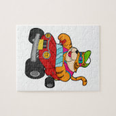 Tijger met auto legpuzzel (Horizontaal)