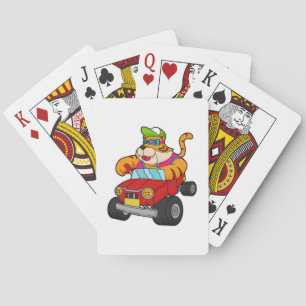 Tijger met auto pokerkaarten