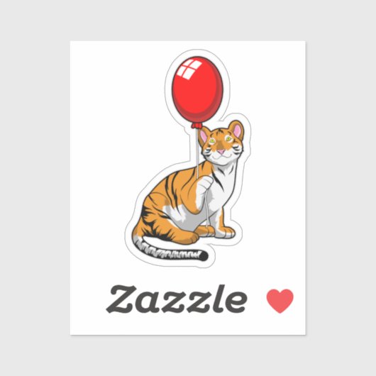 Tijger met ballon sticker (Vel)