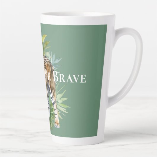 Tijger met bladeren latte mok (Rechts)