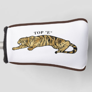 Tijger met bruine en witte achtergrond Golf Golfheadcover