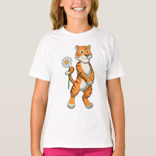 Tijger met Daisy Flower T-shirt