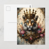 Tijger met een kroon briefkaart (Voorkant / Achterkant)