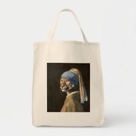 Tijger met een Pearl Earring Tote Bag