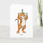 Tijger met feesthoed Feest Kaart (Achterkant)