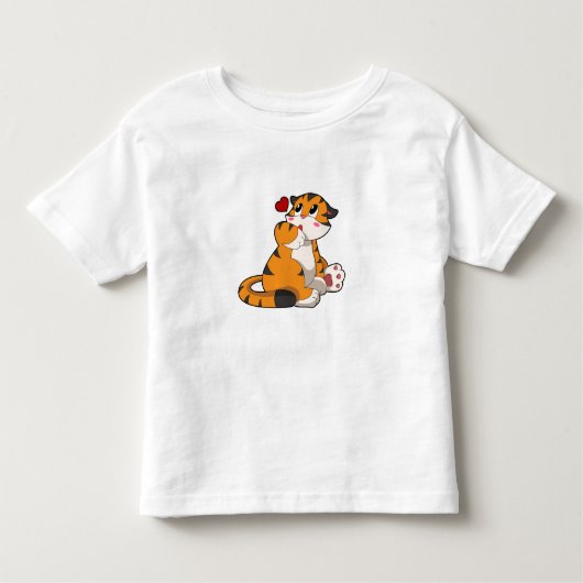Tijger met hart kinder shirts (Voorkant)