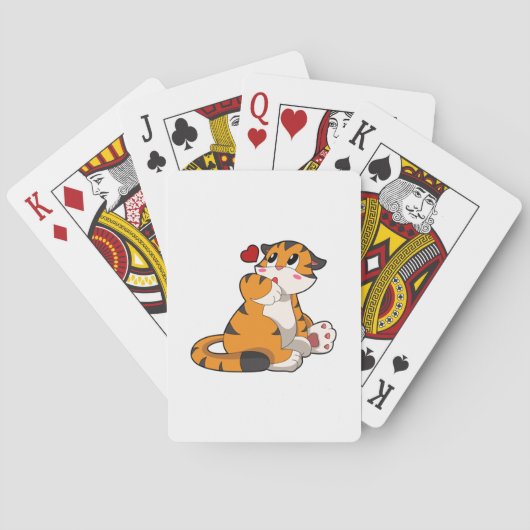 Tijger met hart pokerkaarten (Achterkant)