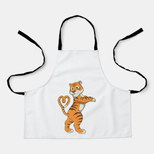 Tijger met hart schort