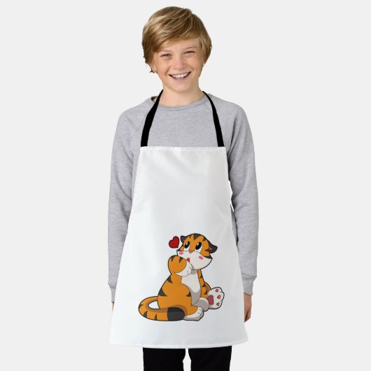 Tijger met hart schort (Gedragen)