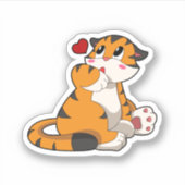 Tijger met hart sticker (Voorkant)