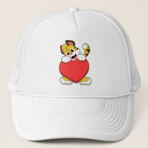 Tijger met hart trucker pet