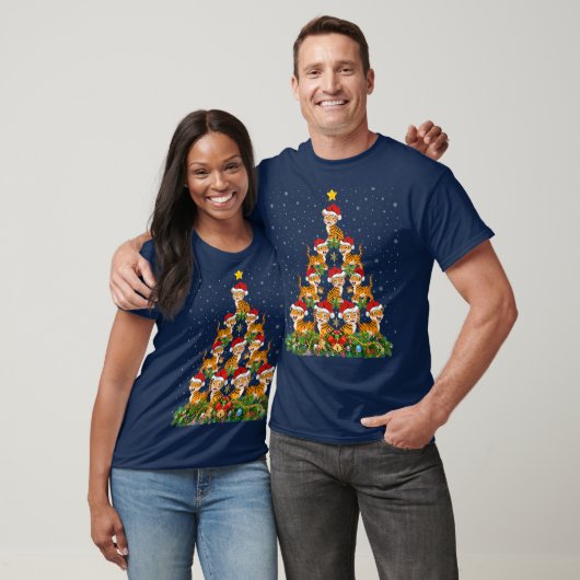 Tijger met kerstmis - wift met kerstmis t-shirt (Unisex)