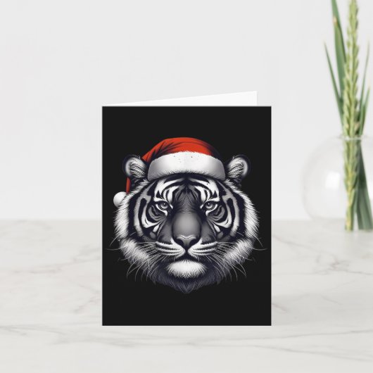 Tijger met kerstmuts kerstmis minnaar dierentuin h kaart (Voorkant)
