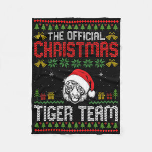 Tijger met kerstmuts Kerstverlichting Prettig Kers Fleece Deken