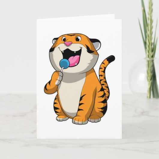 Tijger met Lolly Kaart (Voorkant)
