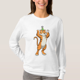 Tijger met partij pet t-shirt