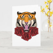 Tijger met Roos Kaart (Gele Bloem)