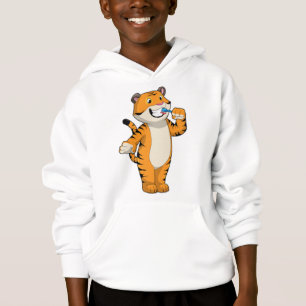 Tijger met tandenborstel