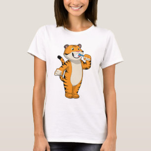 Tijger met tandenborstel t-shirt