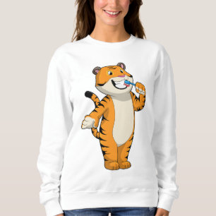 Tijger met tandenborstel trui