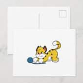 Tijger met wollen garenbal briefkaart (Voorkant / Achterkant)