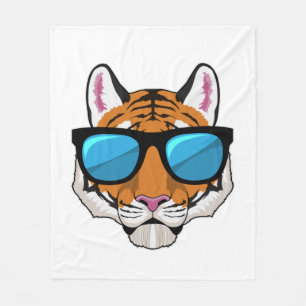 Tijger met zonnebril fleece deken