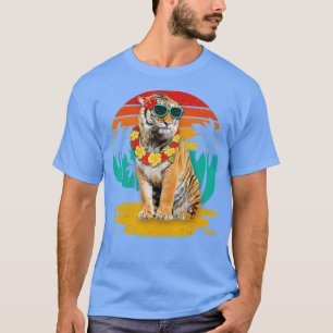 tijger met zonnebril Hawaii Summer Mannen T-shirt
