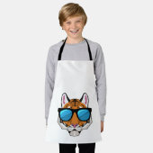 Tijger met zonnebril schort (Gedragen)