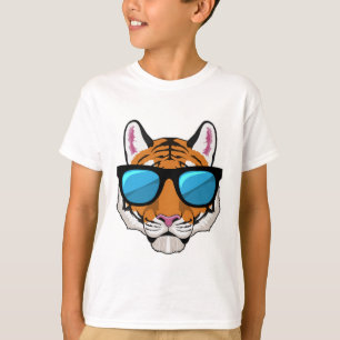 Tijger met zonnebril t-shirt