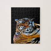 Tijger met zwarte achtergrond legpuzzel (Verticaal)