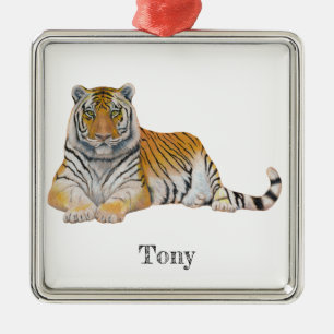 tijger metalen ornament