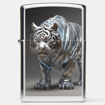Tijger metallic zippo aansteker