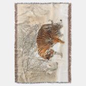 tijger moeder en mantel Throw Blanket Deken (Voorkant Verticaal)