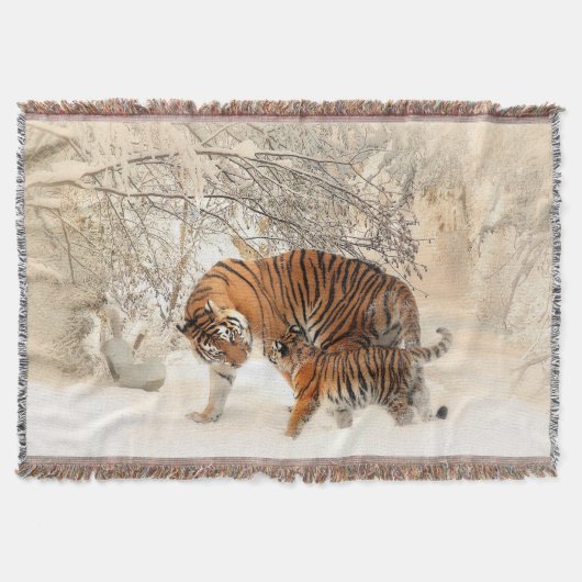 tijger moeder en mantel Throw Blanket Deken (Voorkant)