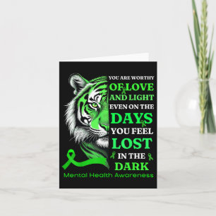 Tijger Motivatie Green Ribbon Mental Health Award Kaart