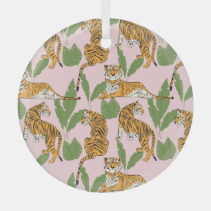 Tijger Naadloos Patroon: Exotische Stijl Glas Ornament