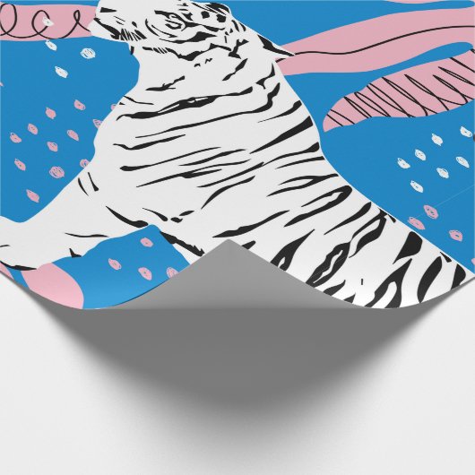 Tijger naadloos patroon, wilde dierenachtergrond, cadeaupapier (Hoek)