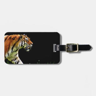 Tijger nadert - Wild Animal kunstwerk Bagagelabel